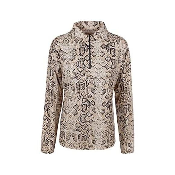 IBKUL Mock Neck Iggy Print Longsleeve Shirt Sz Small - Picture 1 of 7